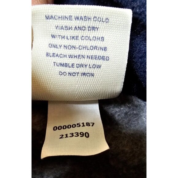 Vtg Old Navy Mens Large Grey 1/4 Zip Spellout Pullover Fleece Sweater Jacket - Picture 11 of 13